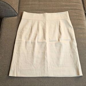 Antonio Melani Cream Linen Blend Lined Casual Work Office Lagen Skirt Size 14